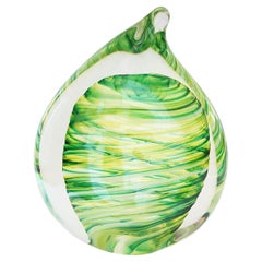 Contemporary Teardrop Glass Paperweight, Signed, Canada, Circa 2012