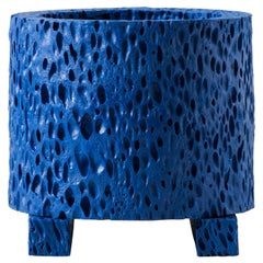 Contemporary Tektites 'Lost Foam' Blue Porcelain Pot by Studio Furthermore