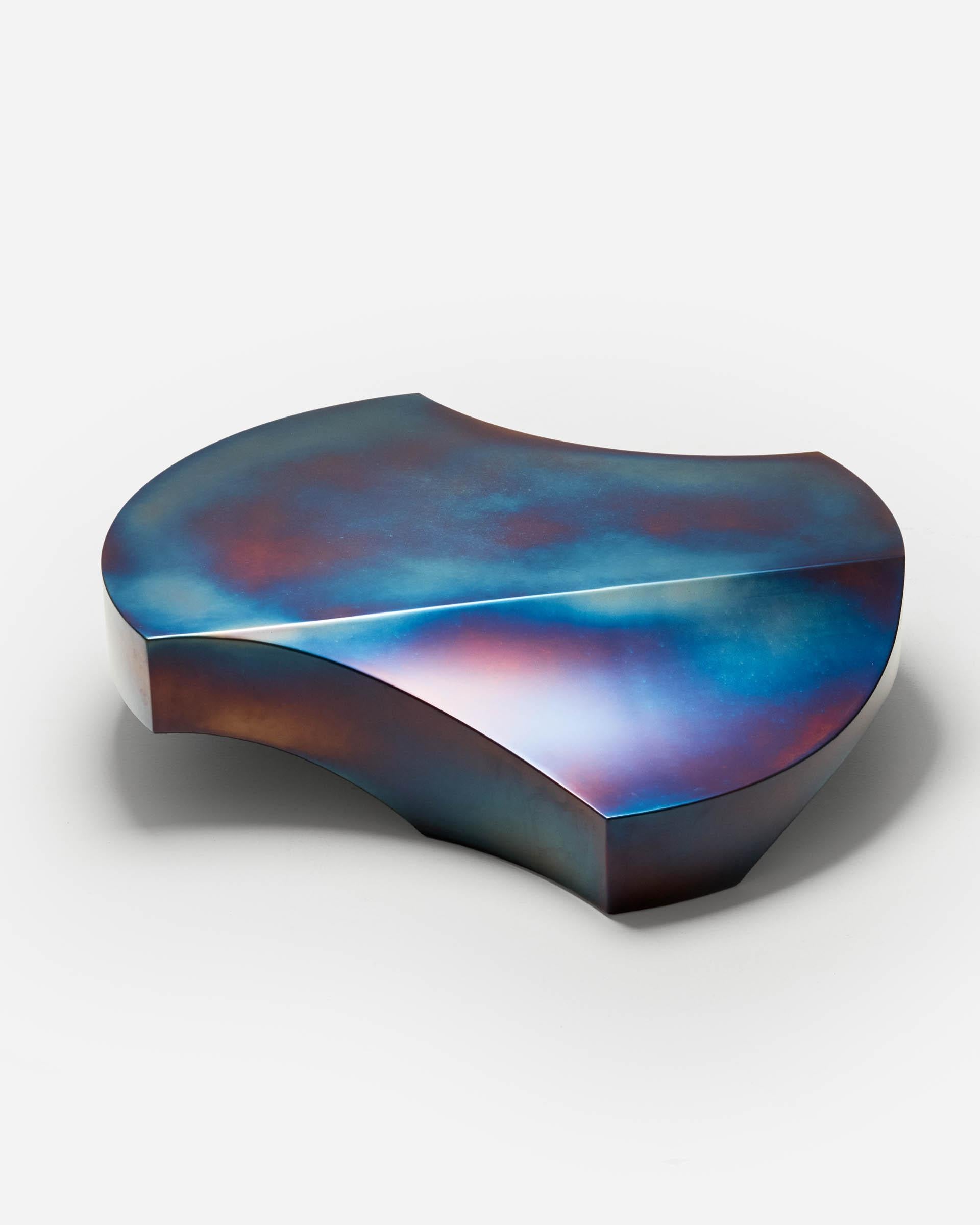 Modern Contemporary Tempered Steel - One Curve Coffee table by Studio Narra For Sale