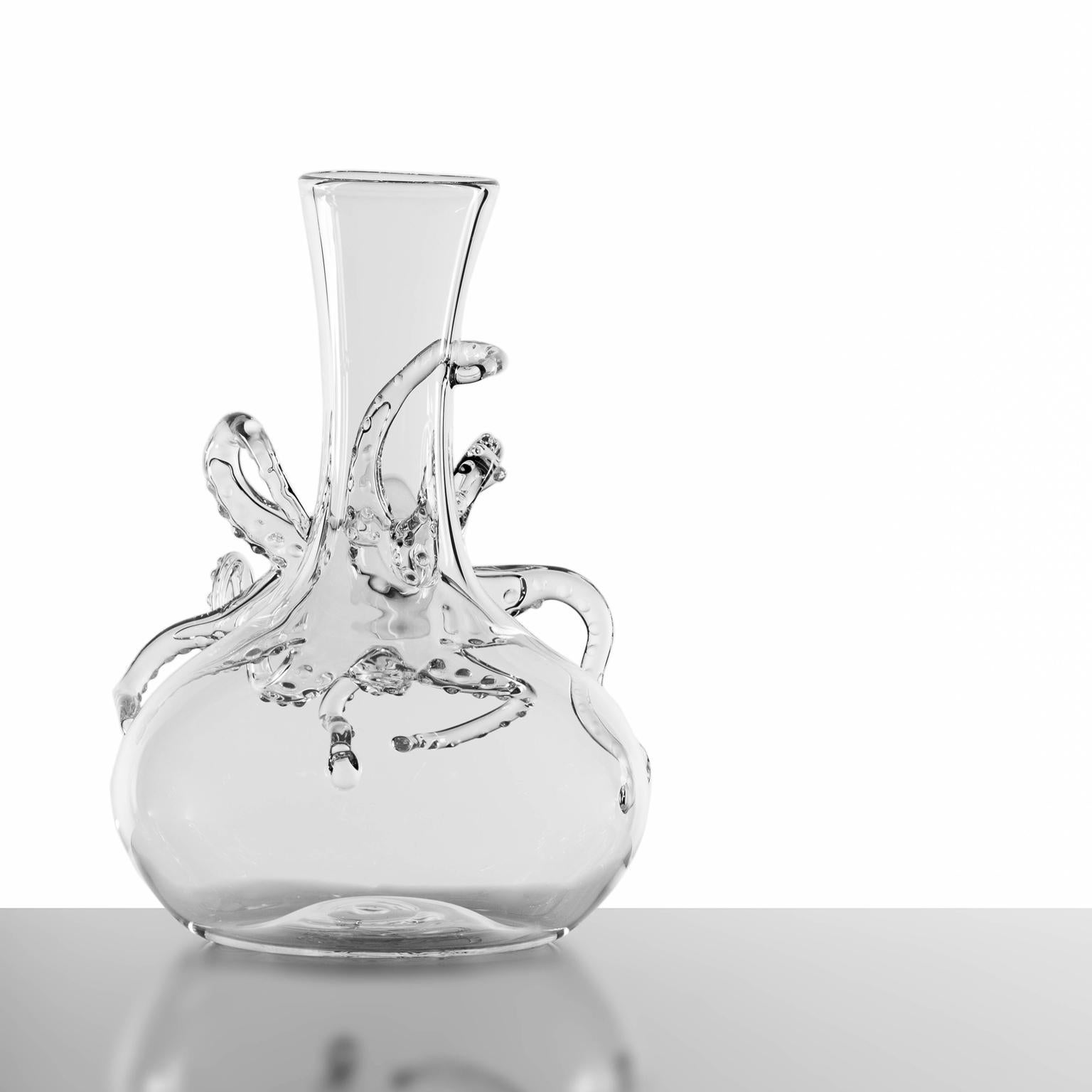 italien Pieuvre Tentacule Contemporaine Carafe à vin en verre soufflé Bar Créatures Marines en vente