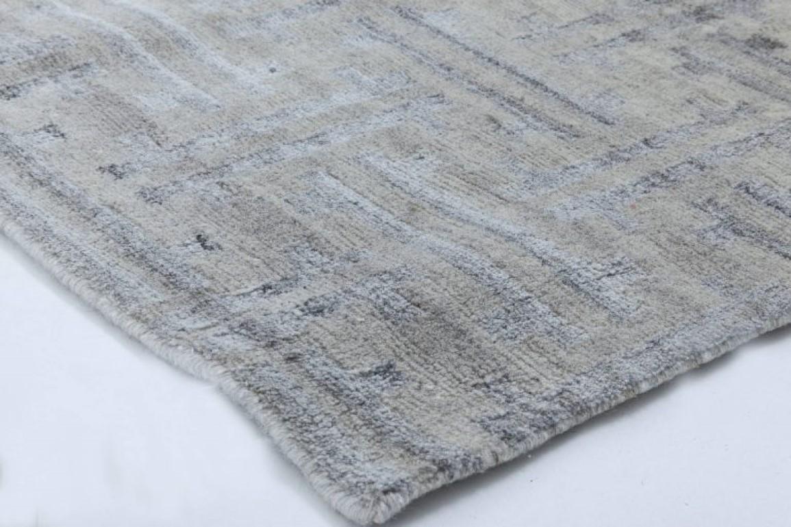 Contemporary Terra Blue Hand Knotted in Natural Wool Rug by Doris Leslie Blau In New Condition For Sale In New York, NY