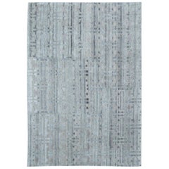Tappeto contemporaneo Terra Blue annodato a mano in lana naturale di Doris Leslie Blau