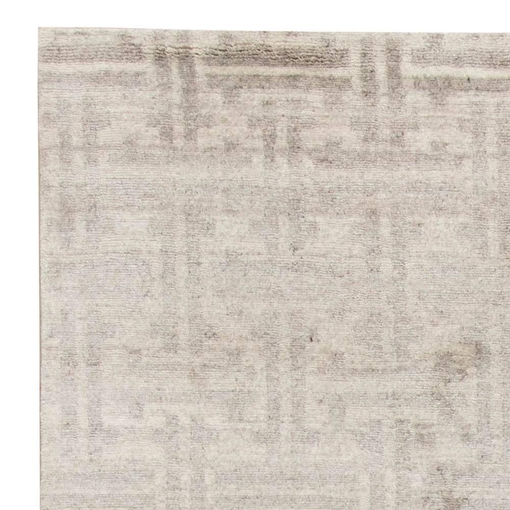 Hand-Knotted Contemporary Terra Rug in Natural Wool by Doris Leslie Blau For Sale