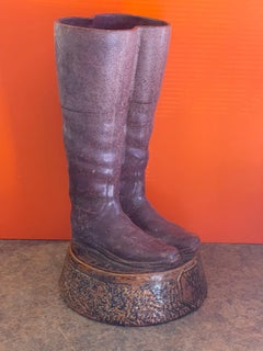 Contemporary Terracotta "Pair of Boots" Umbrella Stand