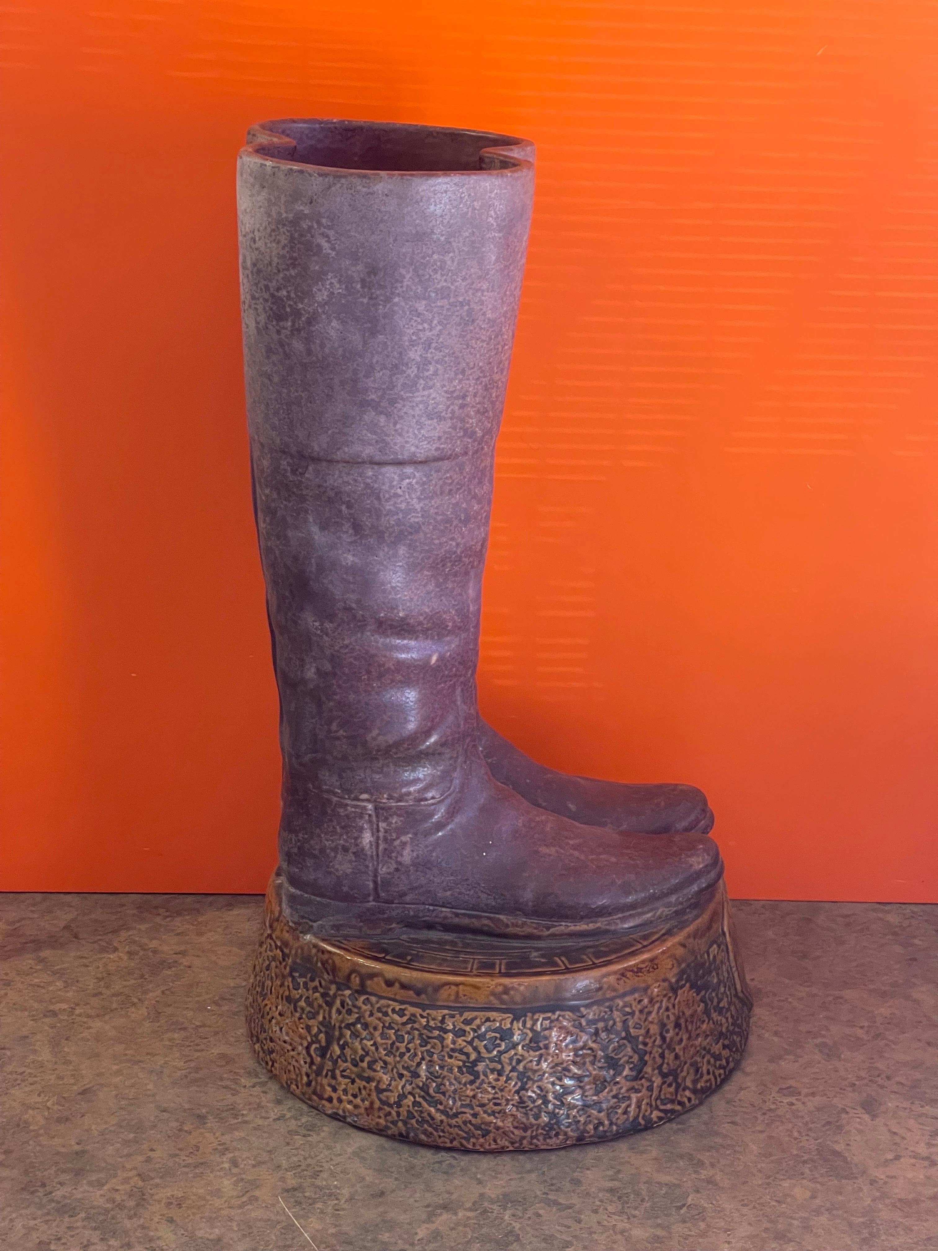ceramic boot umbrella stand