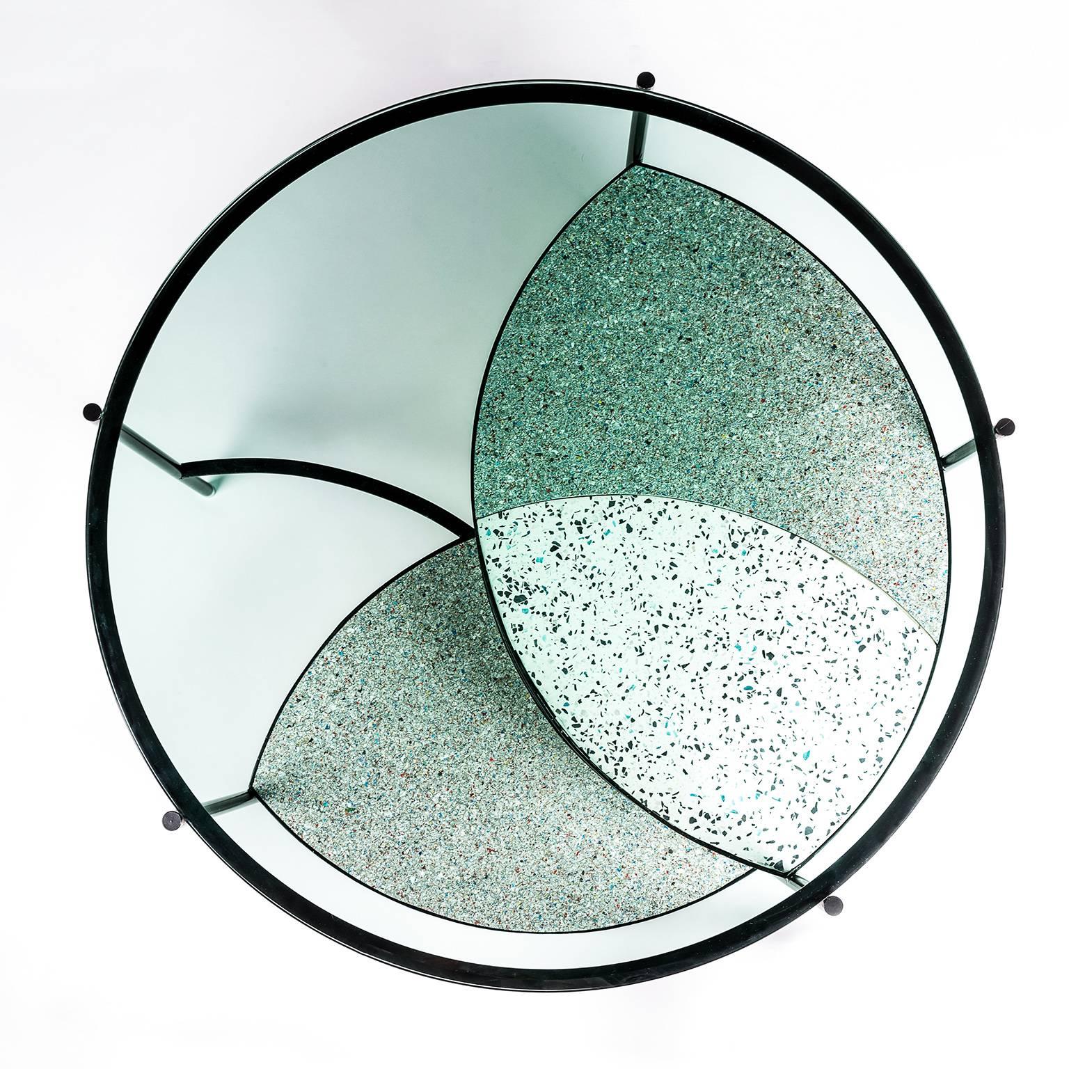 Mexican Contemporary Terrazzo, Glass, Steel and Aluminum Table For Sale