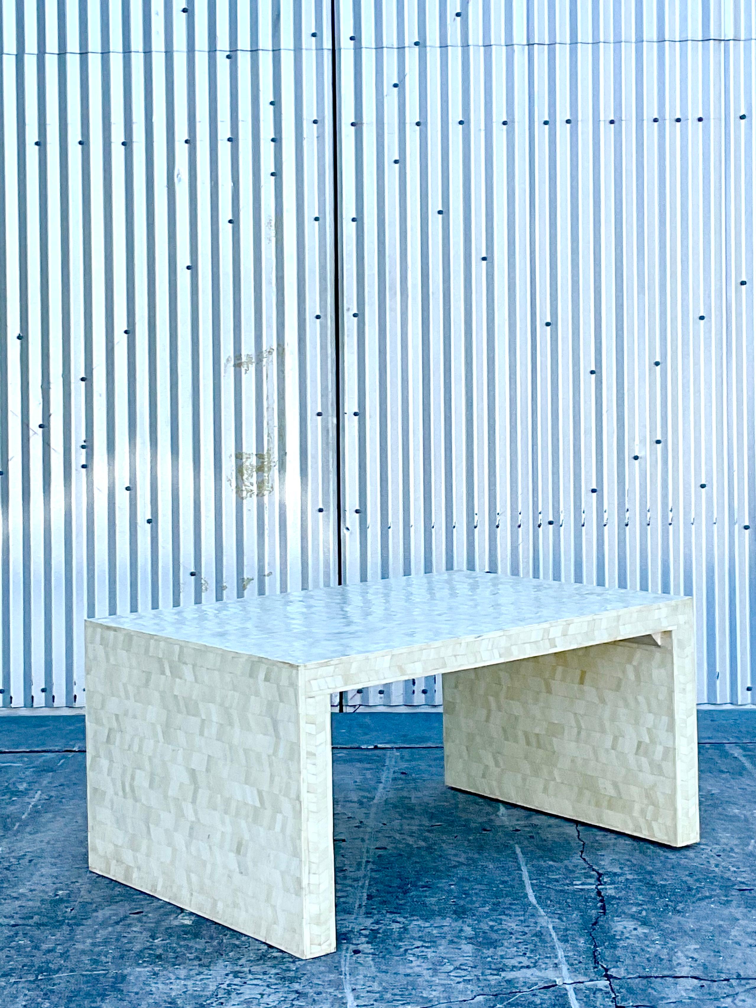 Organic Modern Contemporary Tessellated Chevron Horn Coffee Table