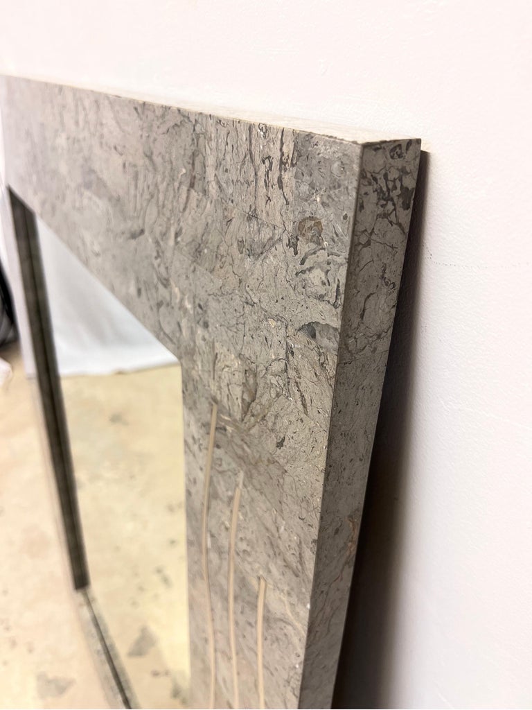 Contemporary Tessellated Stone and Chrome Inlay Mirror by Oggetti For ...