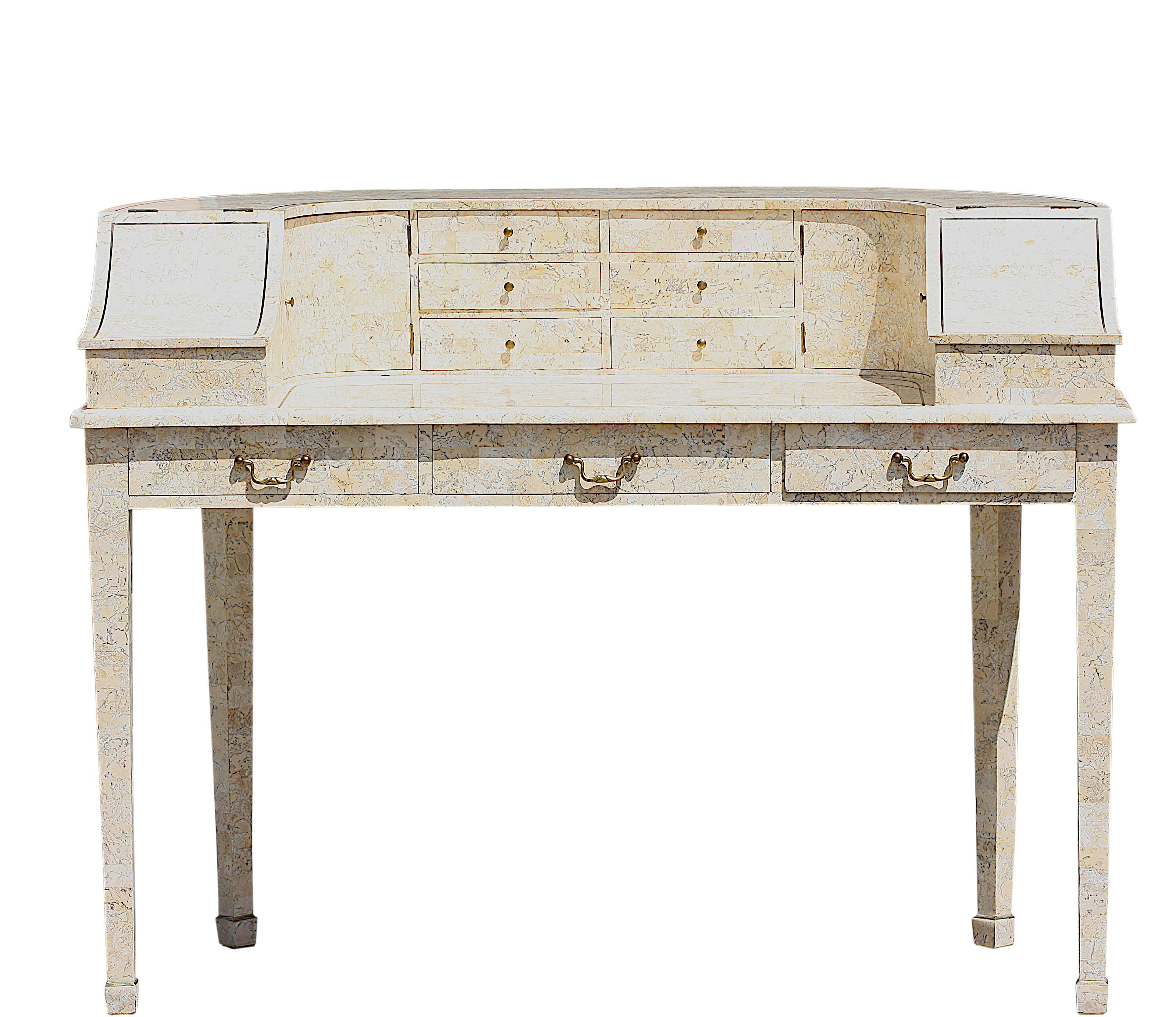 20th Century Contemporary Tessellated Stone Carlton House Desk For Sale