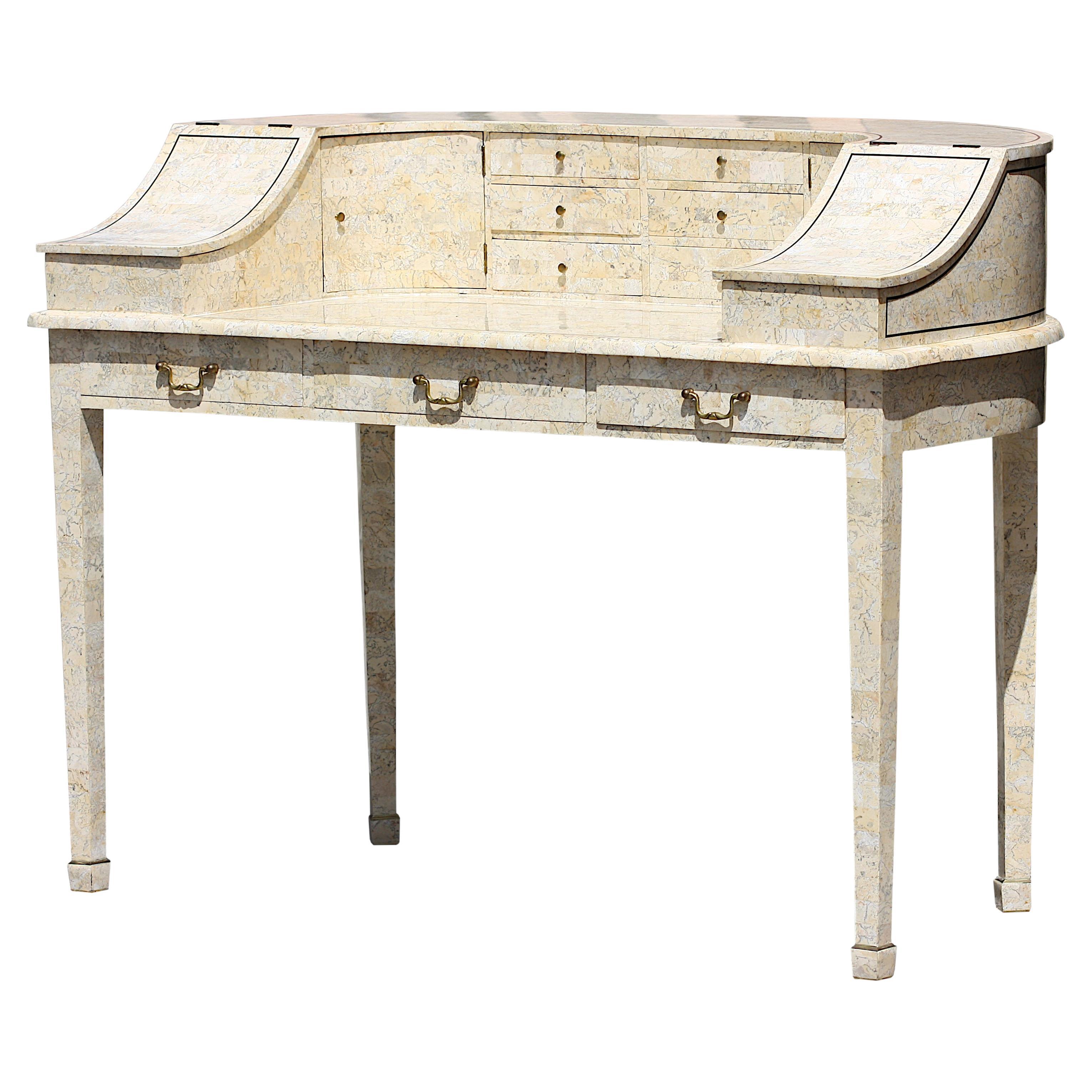Contemporary Tessellated Stone Carlton House Desk For Sale