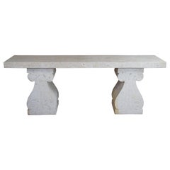 Contemporary Tessellated Stone Entryway Hall Console Sofa Table Modern Altar