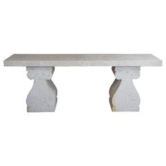 Contemporary Tessellated Stone Entryway Hall Console Sofa Table Modern Altar