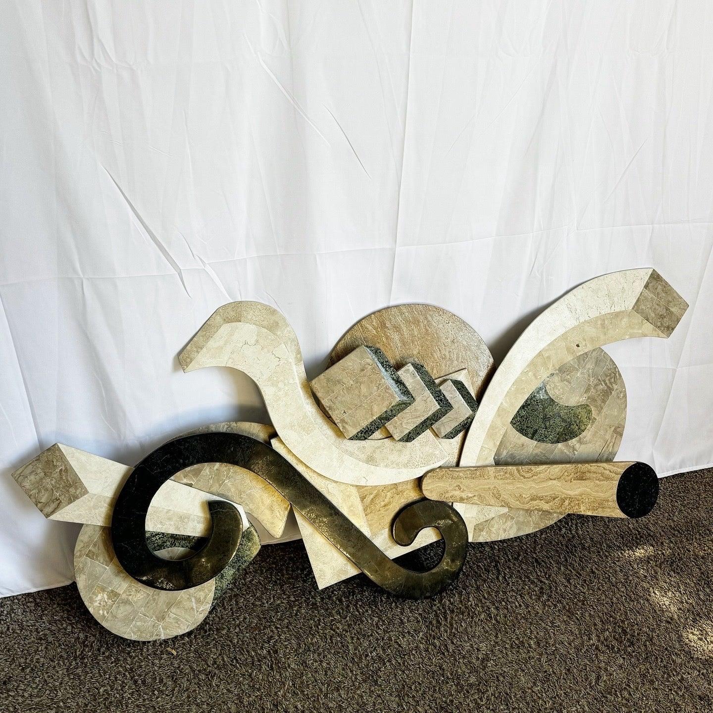 Contemporary Tessellated Stone Wall Art with sculptural design and geometric pattern, perfect for adding modern texture and elegance to your decor.
 
 We sell items as acquired, without restoring or repairing. Vintage pieces may have age-related