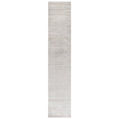 Contemporary Textural  Silver Grey Silk Runner by Doris Leslie Blau