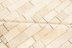 Contemporary Textural Wool, Silk and Leather Rug by Doris Leslie Blau