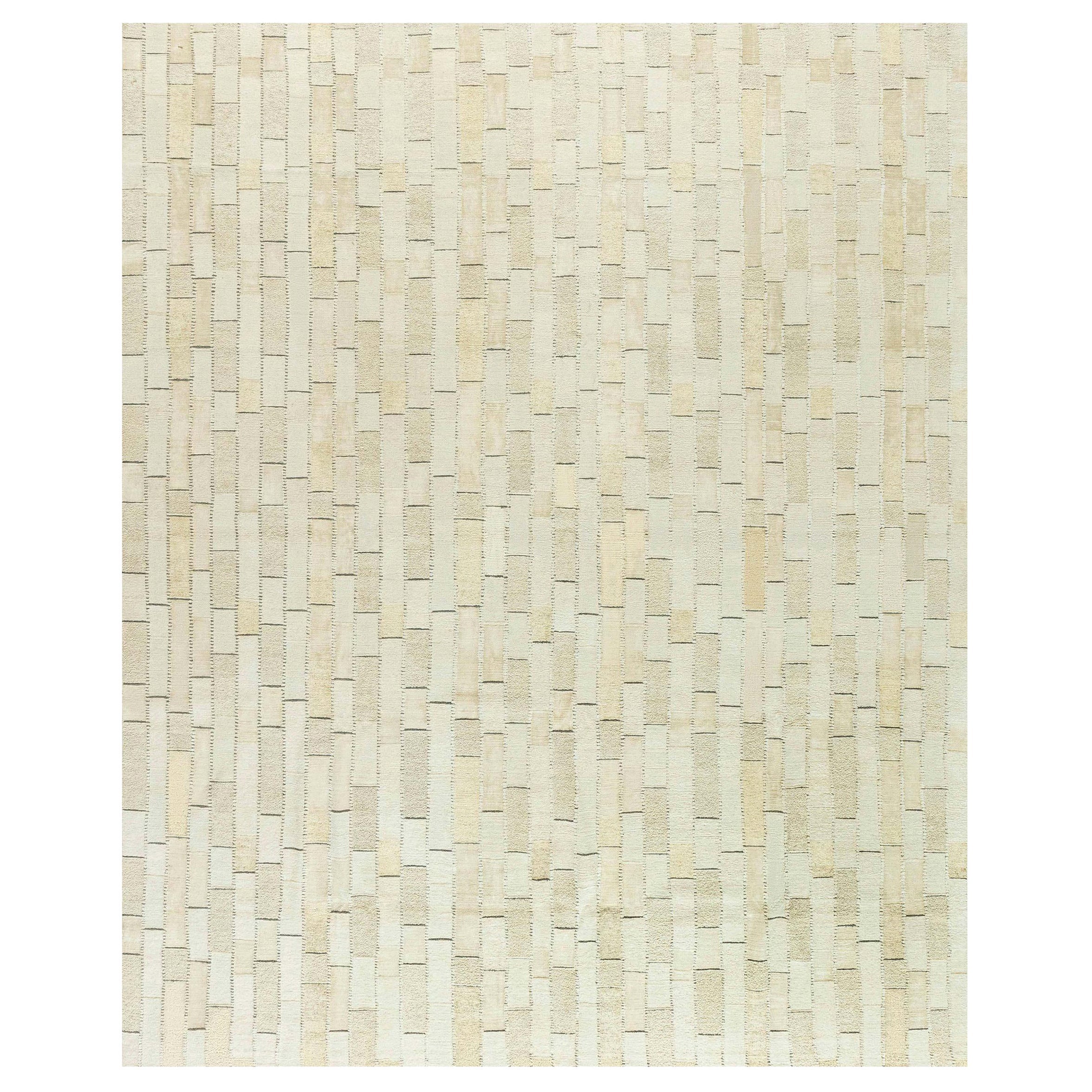 Tappeto contemporaneo in lana, seta e pelle di Doris Leslie Blau