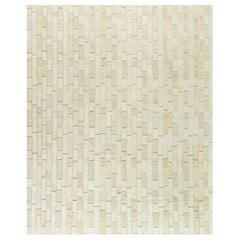 Contemporary Textural Wool, Silk and Leather Rug by Doris Leslie Blau