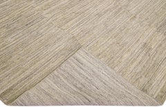 Contemporary Texture Natural Beige Handmade Wool & Viscose Rug