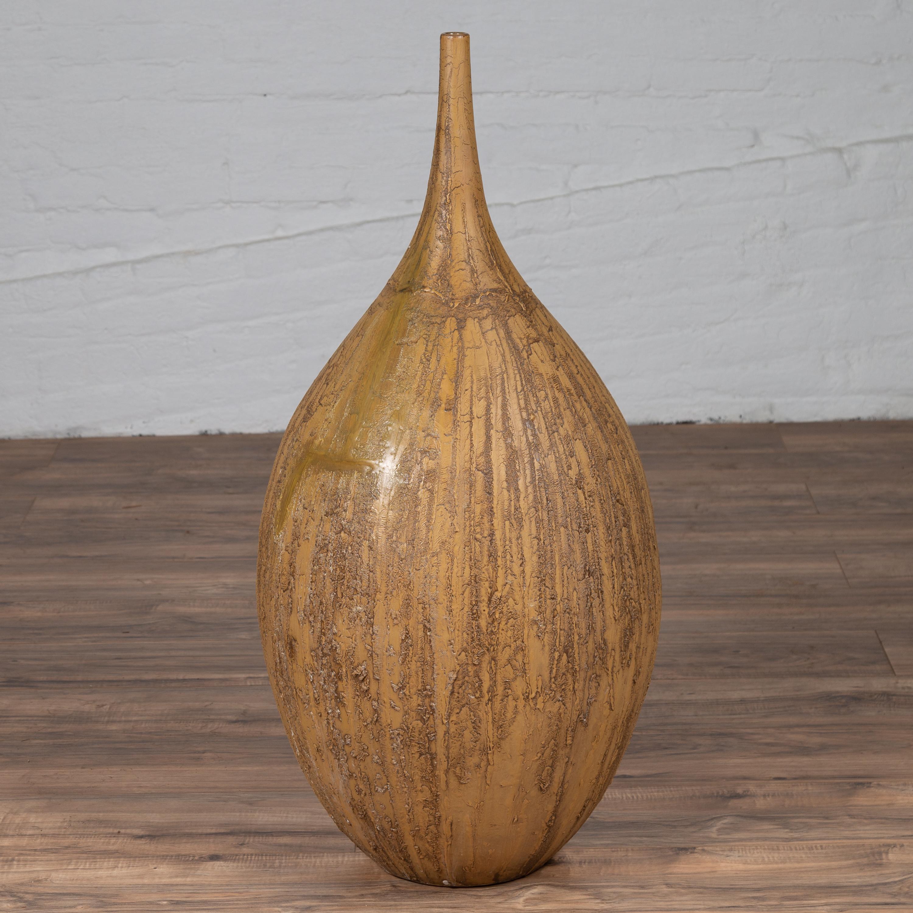 mustard ceramic vase