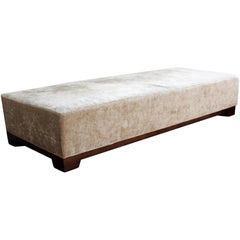 Contemporary Thayer Coggin Velvet Fabric on Wood Bench