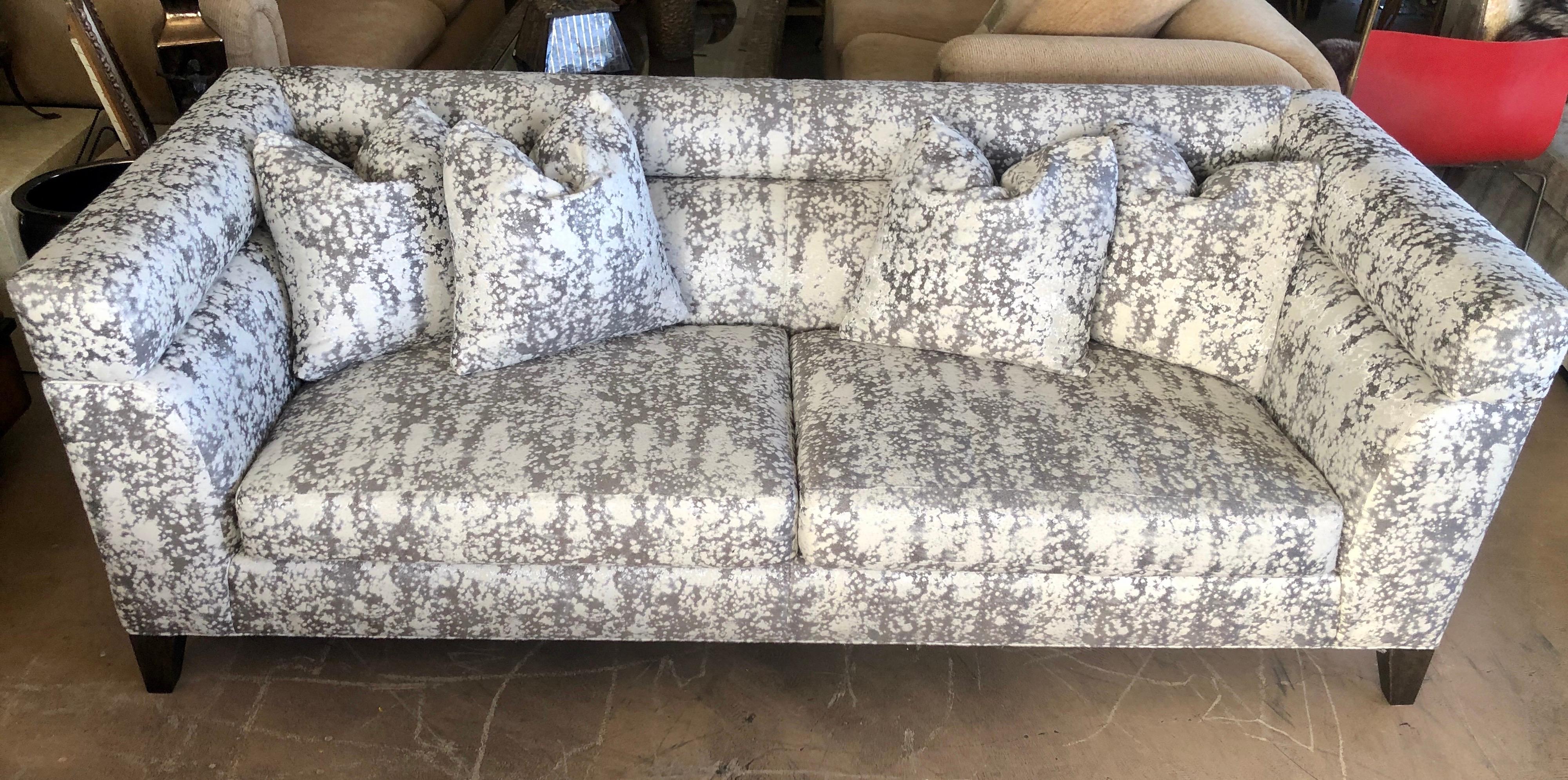 Contemporary Theodore Alexander “Modern Art” Channel Back Sofa In Good Condition In Palm Springs, CA