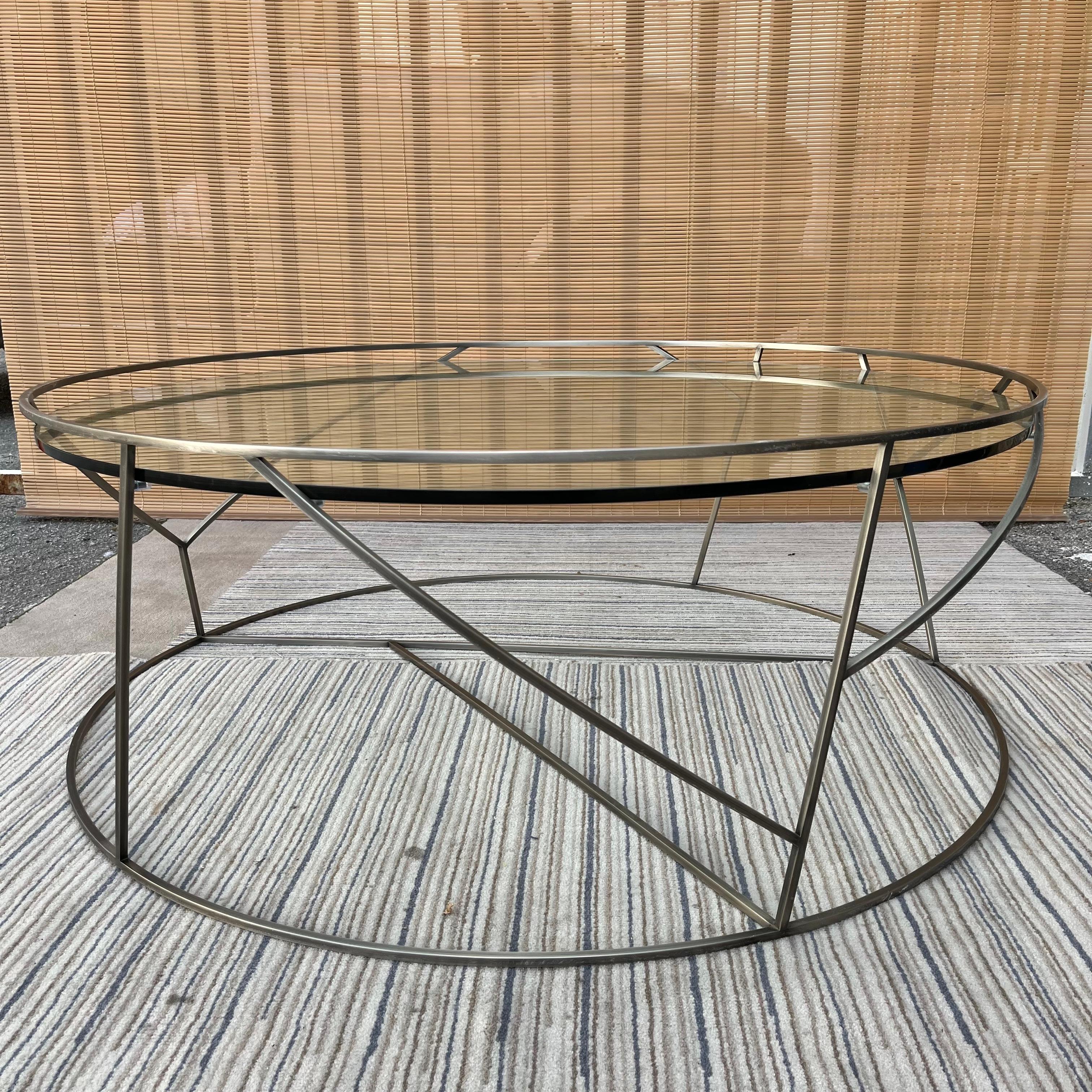 Contemporary Thicket round coffee table by Californian Designer Ted Boerner. Circa Early 21st Century
Inspired by a dense group of indigenous trees in the Anderson Valley of Northern California, Ted Boerner's seamless metal branch-like Thicket