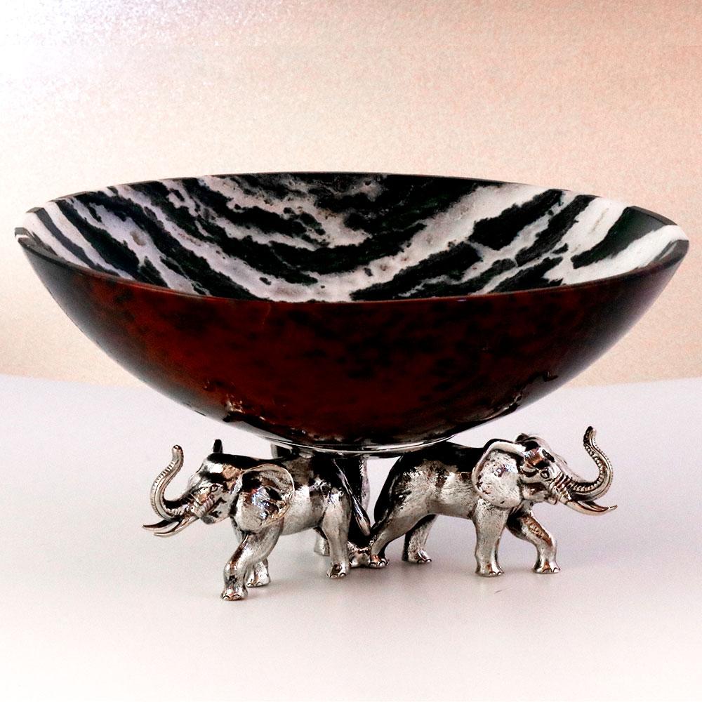 Contemporary Three Elefants Base by Alcino Silversmith in Sterling Silver 925 For Sale 7
