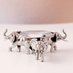 Base Contemporánea Tres Elefantes de Platero Alcino en Plata de Ley 925