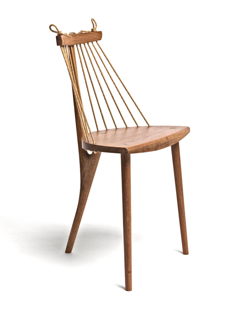 Contemporary Three Legged Chair in Brazilian Hardwood by Ricardo Graham
