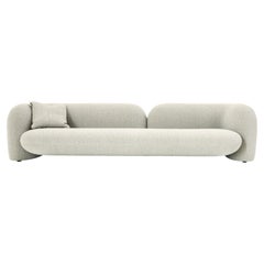 Contemporary Three-Seater Sofa by Hessentia Upholstered in Fabric, Bouclé, Grey