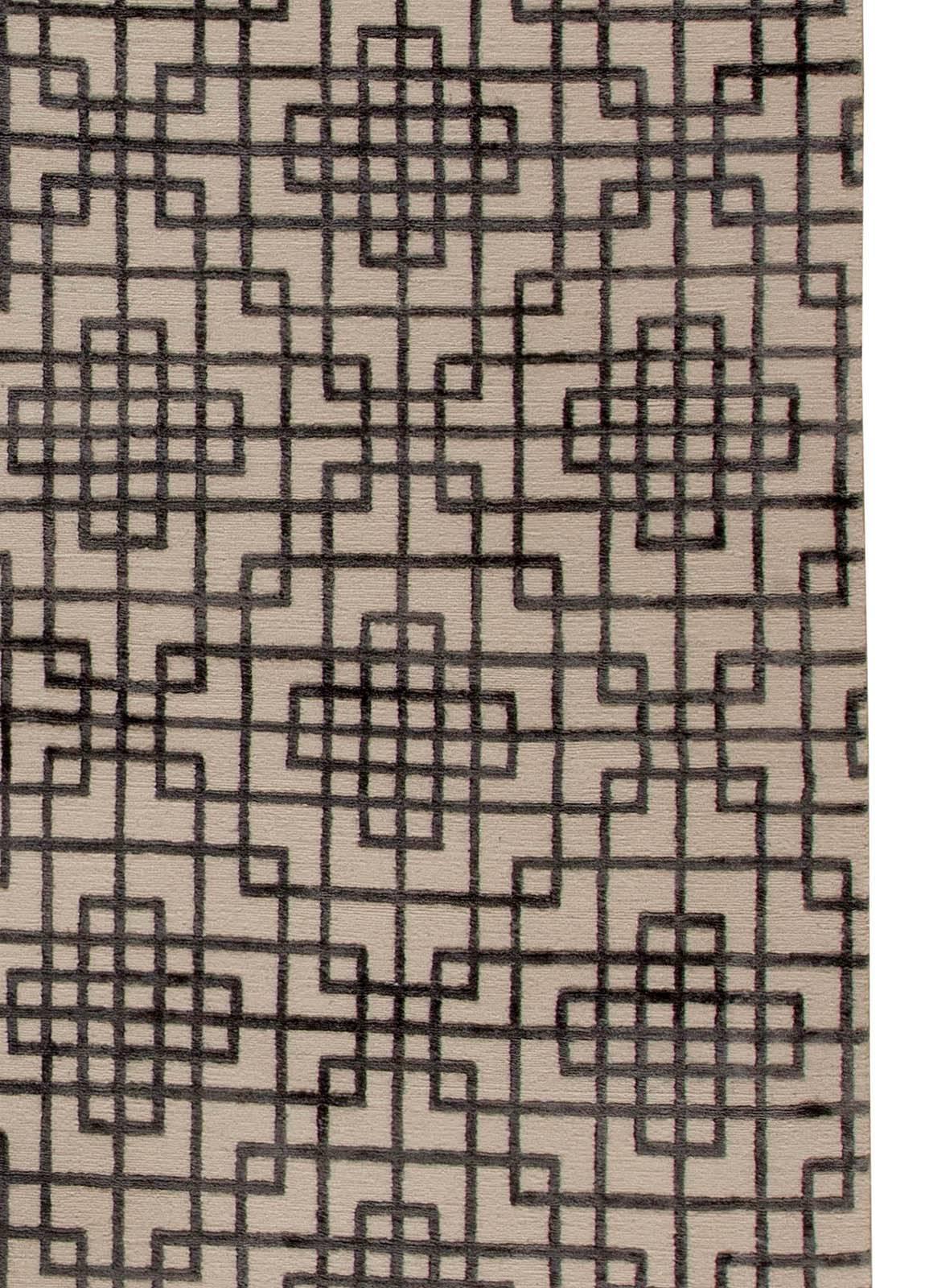 Zeitgenössischer tibetischer Silberteppich im Art-déco-Stil von Doris Leslie Blau (21. Jahrhundert und zeitgenössisch) im Angebot
