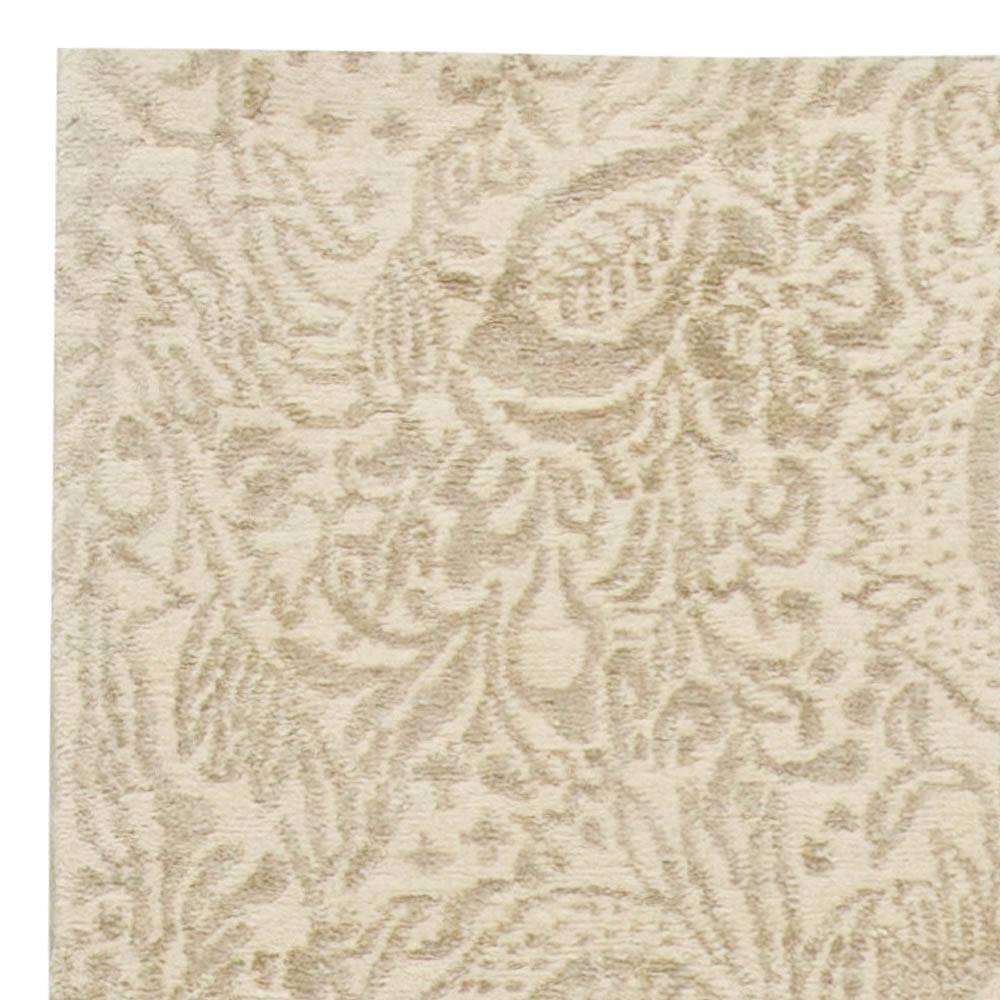 Nepalese Tappeto tibetano contemporaneo S10 Design fatto a mano in lana e seta di Doris Leslie Blau in vendita