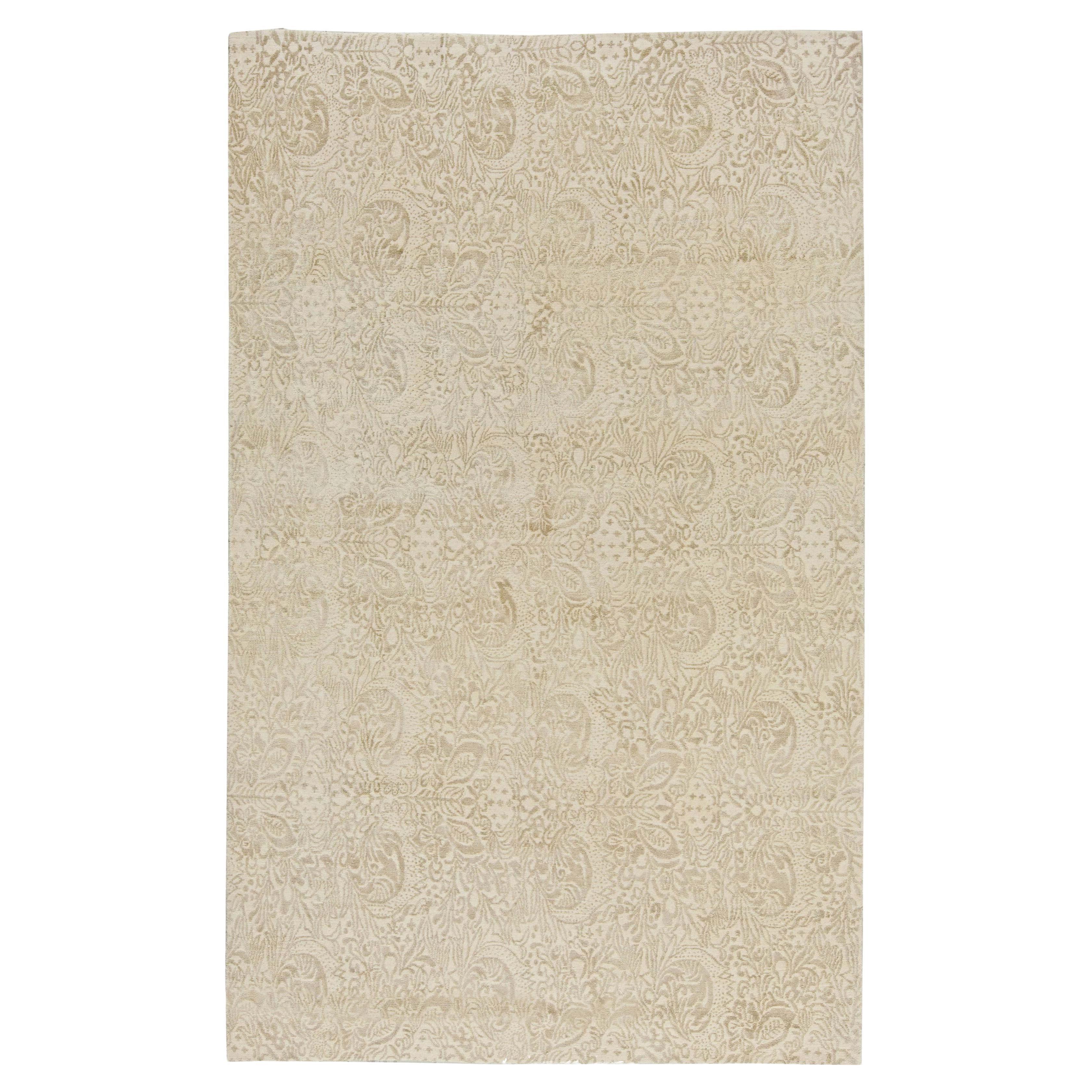 Tappeto tibetano contemporaneo S10 Design fatto a mano in lana e seta di Doris Leslie Blau