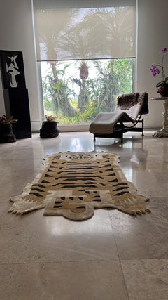Contemporary Tibetan Tiger Rug by TeHer Art Rugs — Hand-Knotted Himalayan Hemp