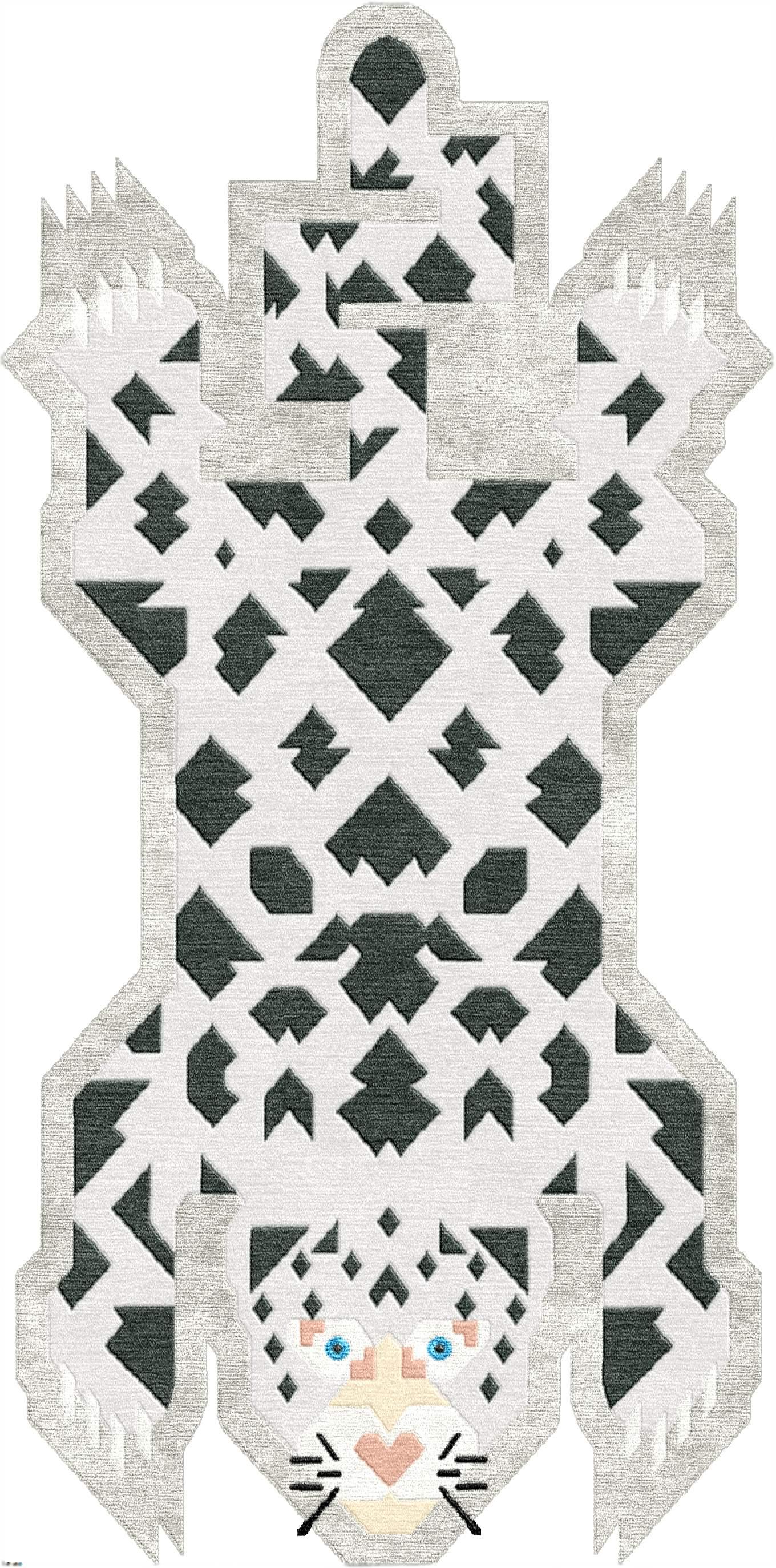 Tapis tibétain tigré contemporain par TeHer Art Rugs - Laine de l'Himalaya nouée à la main en vente 9