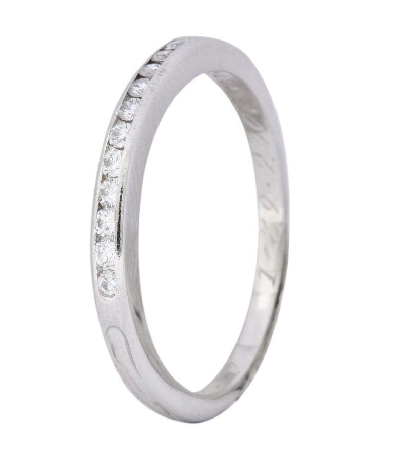 Contemporary Tiffany and Co. Diamond Platinum Anniversary Band Ring For