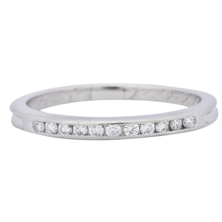 Contemporary Tiffany and Co. Diamond Platinum Anniversary Band Ring at