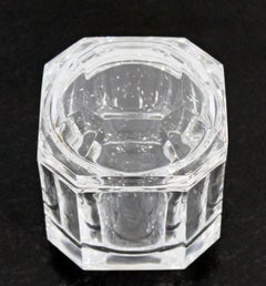 Contemporary Tiffany & Co Signed Crystal Glass Lidded Jar Vessel Table Sculpture