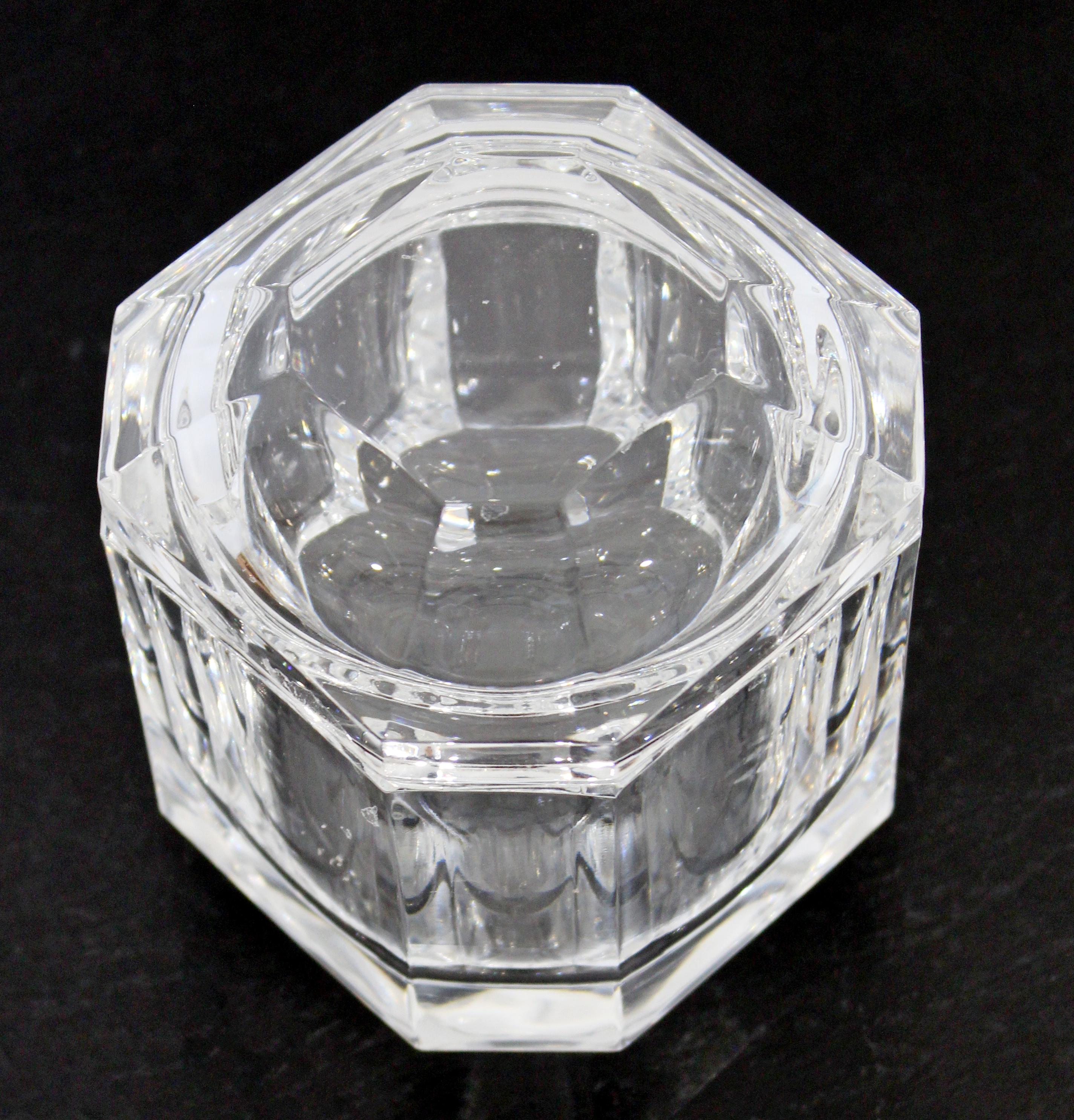 American Contemporary Tiffany & Co Signed Crystal Glass Lidded Jar Vessel Table Sculpture