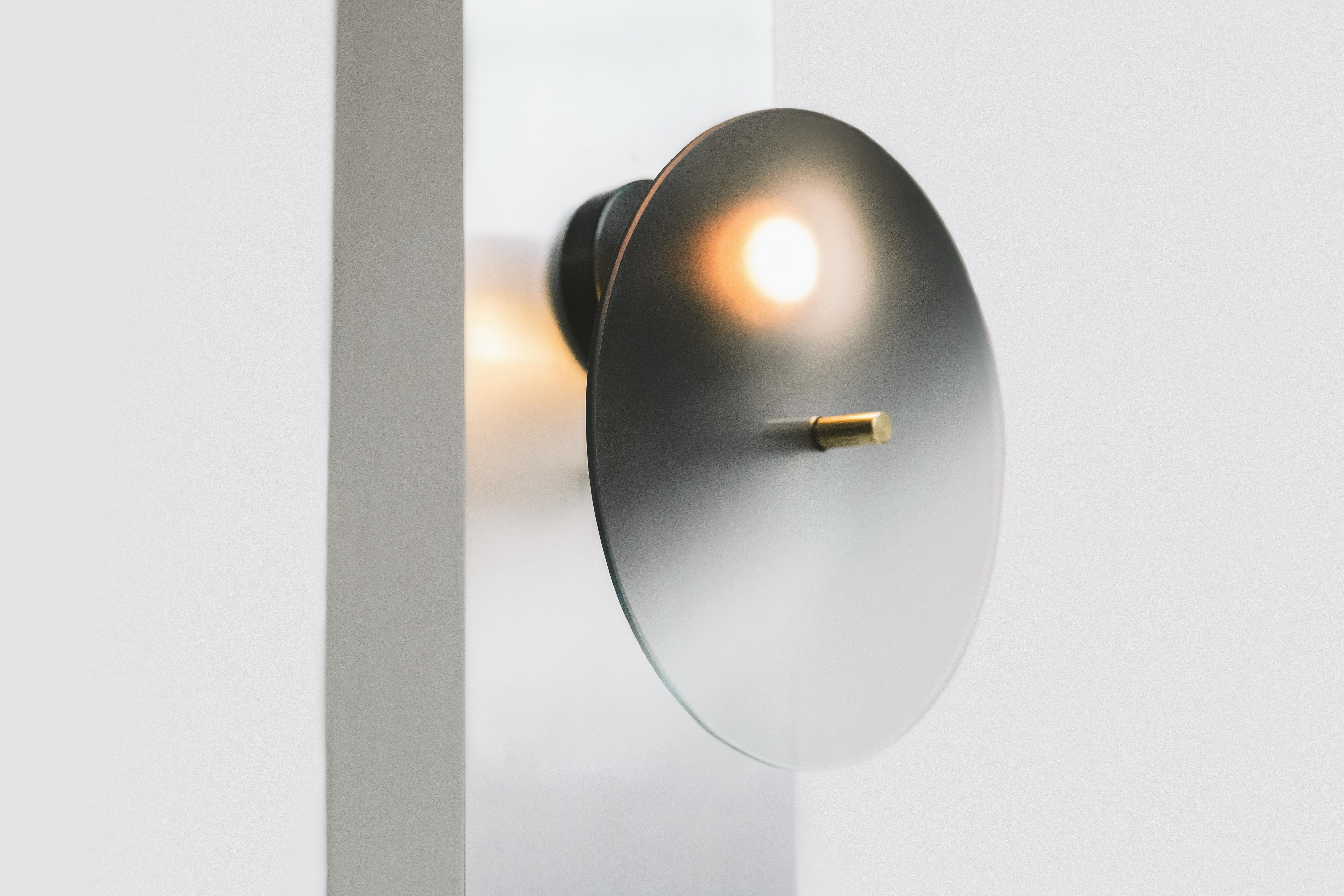 Modern Contemporary Dimming Tinge Wall Sconce by Astraeus Clarke Made in Brooklyn, NY For Sale