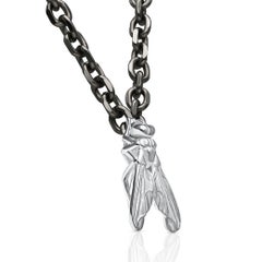 Contemporary Titanium Bracelet with 18K White Gold Fly Motif