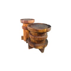 Contemporary Tito Drink Table, Natural Solid Burl by Labrica