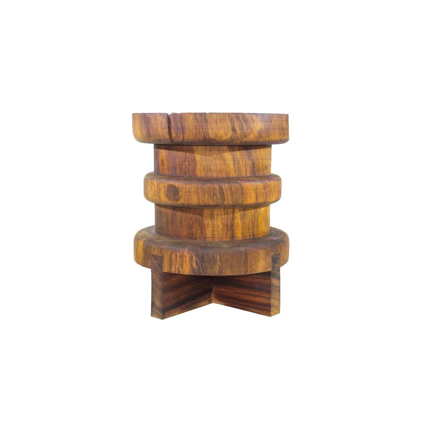 This contemporary table body is made out of a single turned tree trunk, with natural finish.