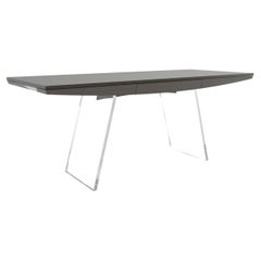 Bureau Toba Contemporary Plateau en bois massif pieds en Lucite clair