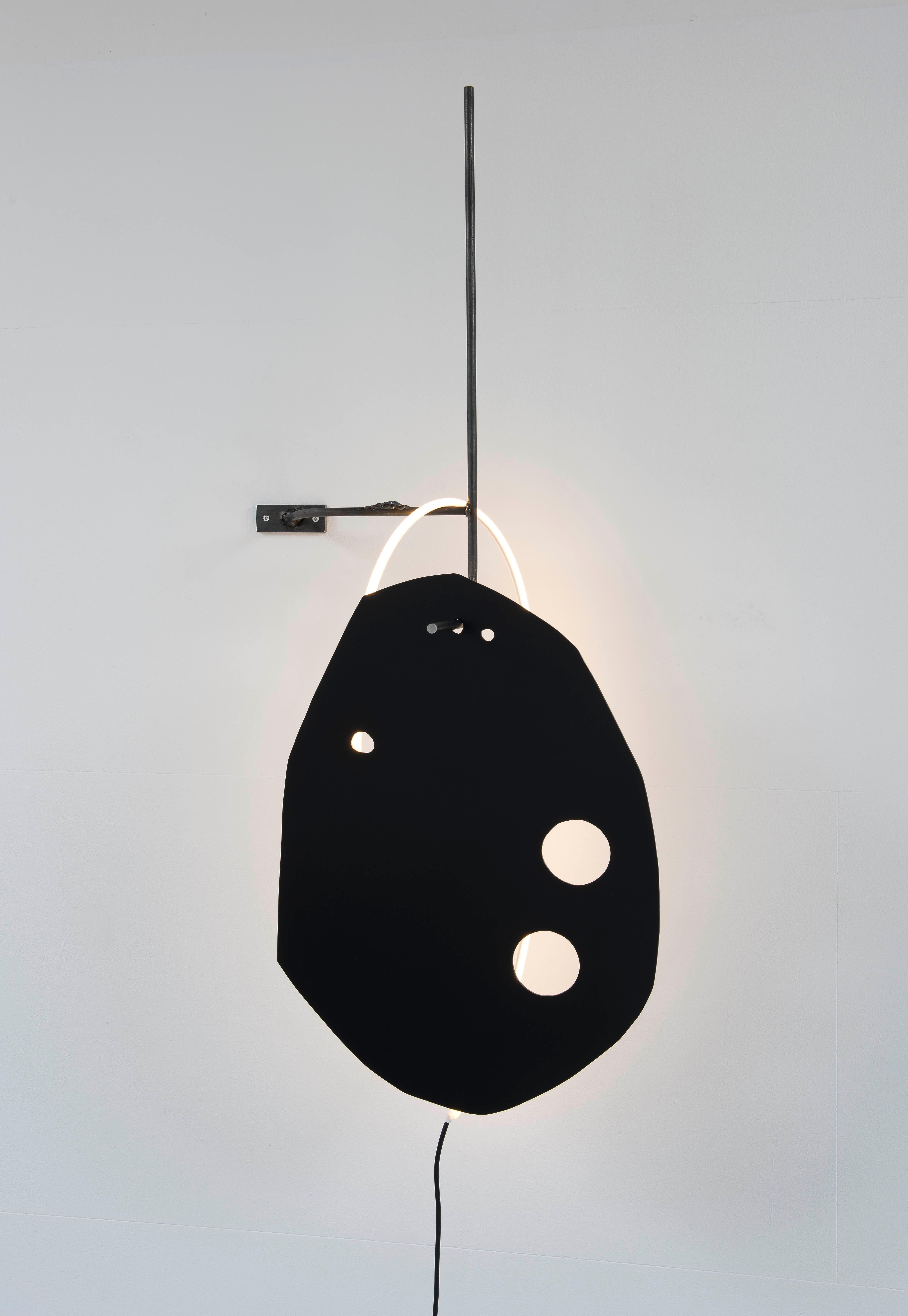 Modern Contemporary 'Tomorrow was a good day' Black Wall Lamp by Cristian Andersen For Sale