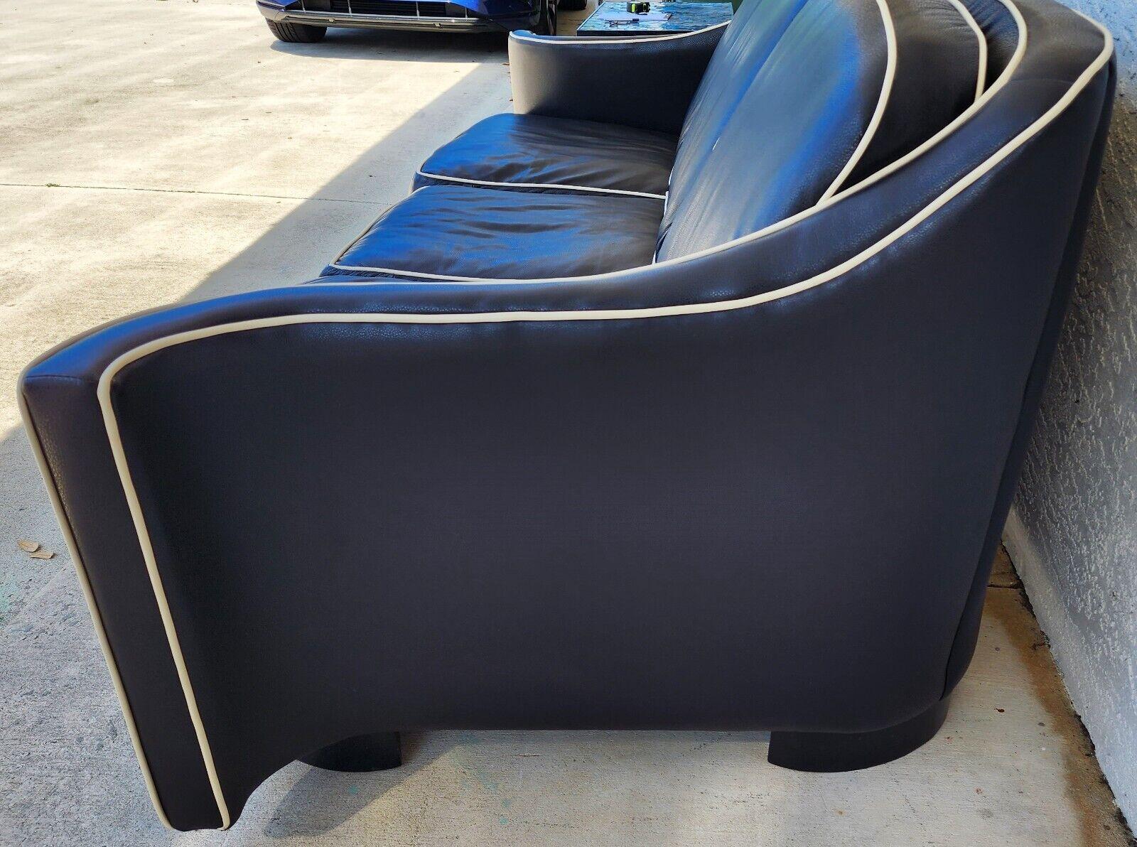 navy blue leather sofa set