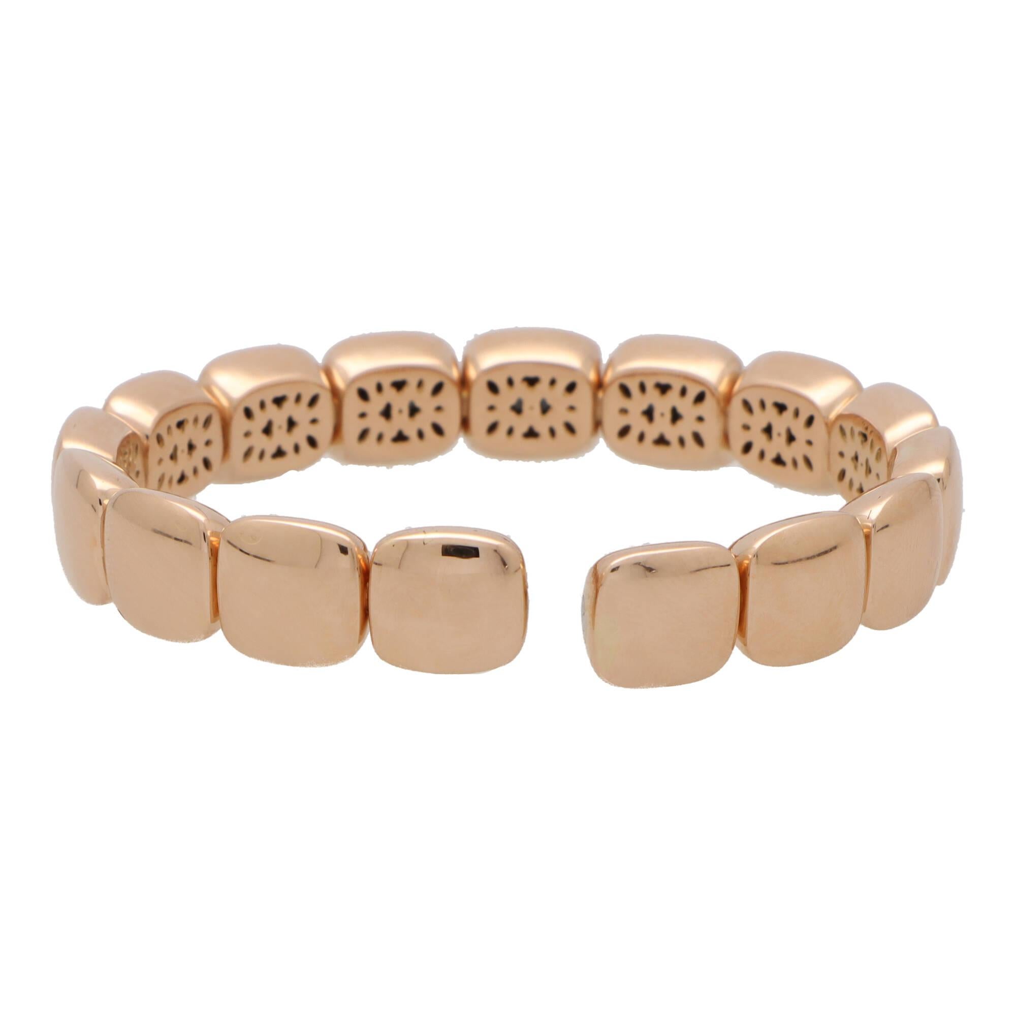 Women's or Men's Contemporary Torque Bangle Set in 18k Rose Gold For Sale
