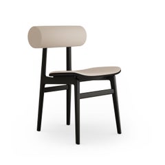 Contemporary Totem Chair by Norr11, Black Oak, Leather Back and Seat