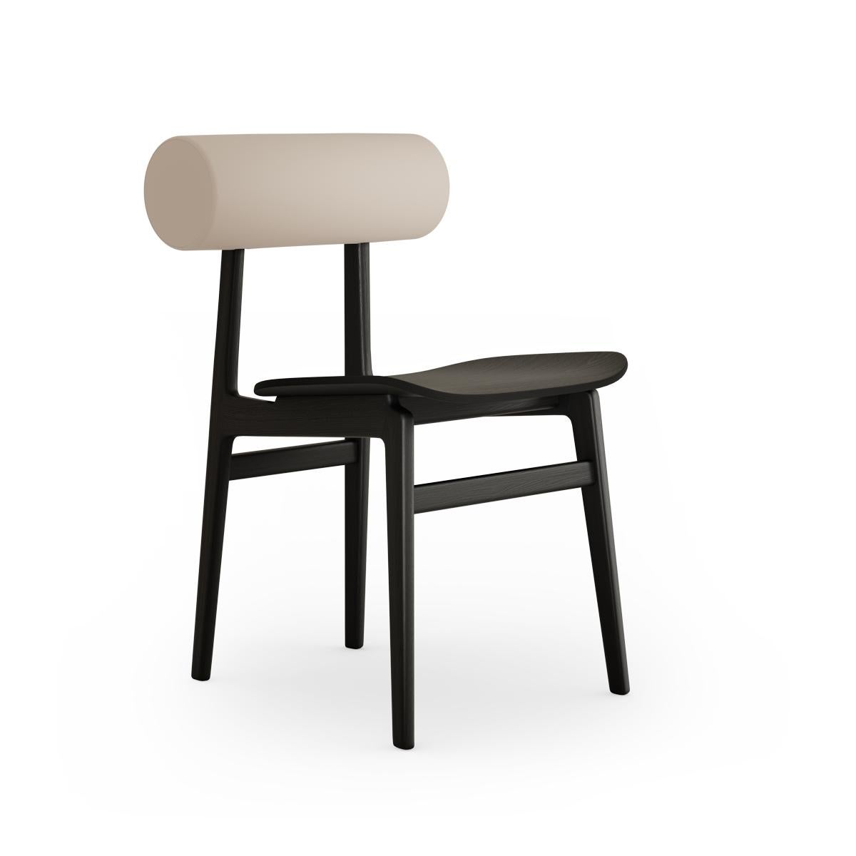 Contemporary Totem Chair by Norr11, Black Oak, Leather Back (Terra Lime) In New Condition For Sale In Paris, IDF