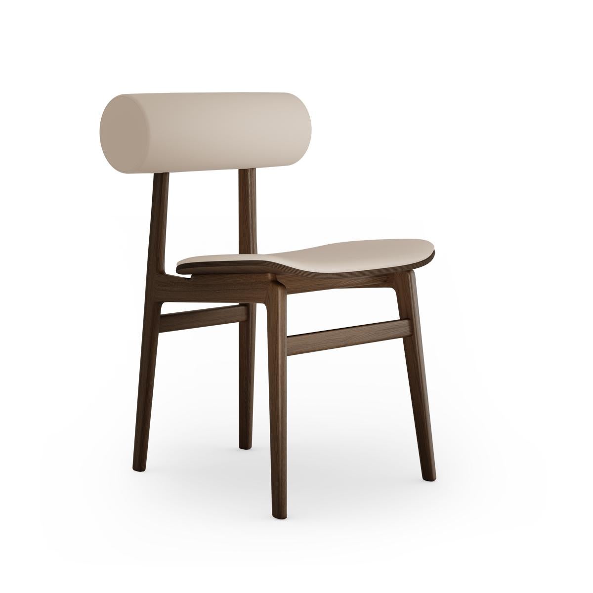 Contemporary Totem Chair by Norr11, Light Smoked Oak, Leather Back and Seat For Sale 1